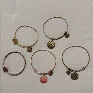 Alex and Ani Gold and Rose Charm Bracelets